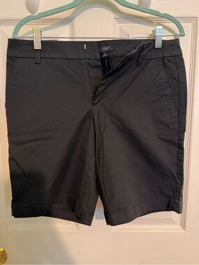 J. Crew Women’s Black Flat-Front Chino Shorts
